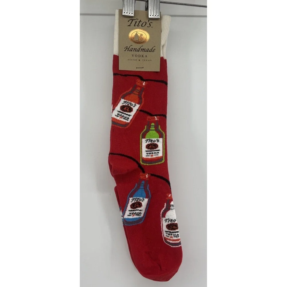 Tito's Vodka Christmas Socks String Lights Bottles Sock Club USA New